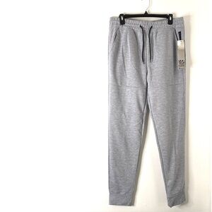 Heather Grey Fleece Jogger Pants NWT Athletic Drawstring SP Essentials